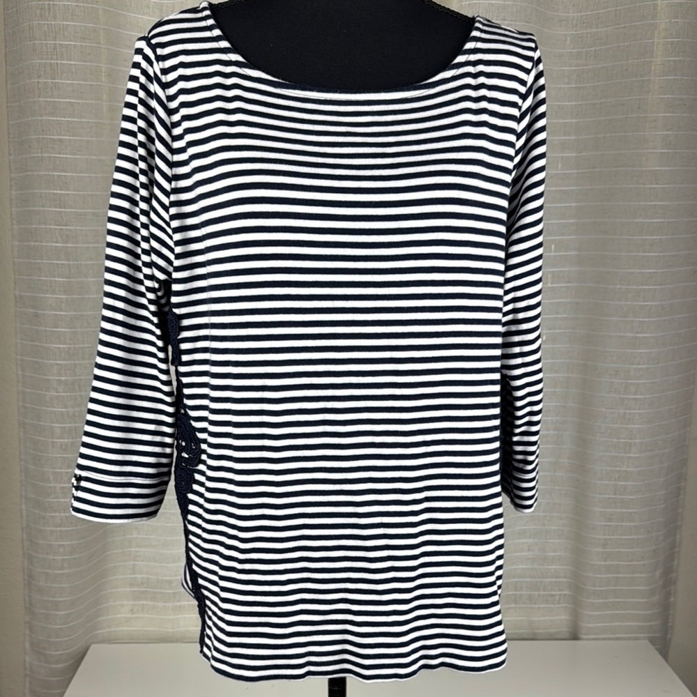 Rafaella Women 3/4 Sleeve Boxy Blouse W Knotty design, X-Large